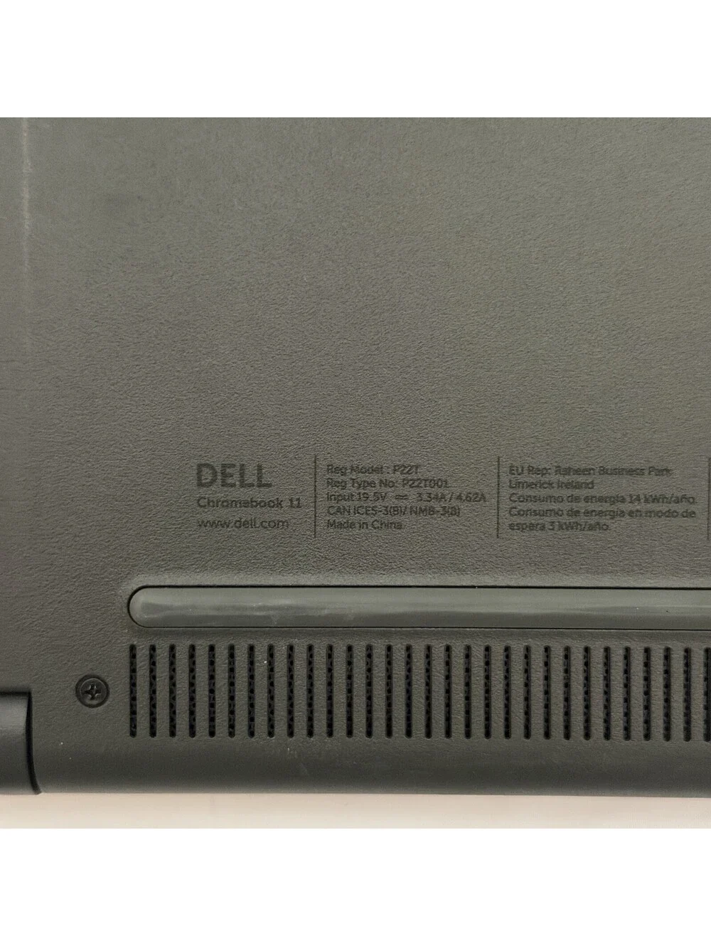 Dell Chromebook 11 P22T Laptop Black with Power Adapter